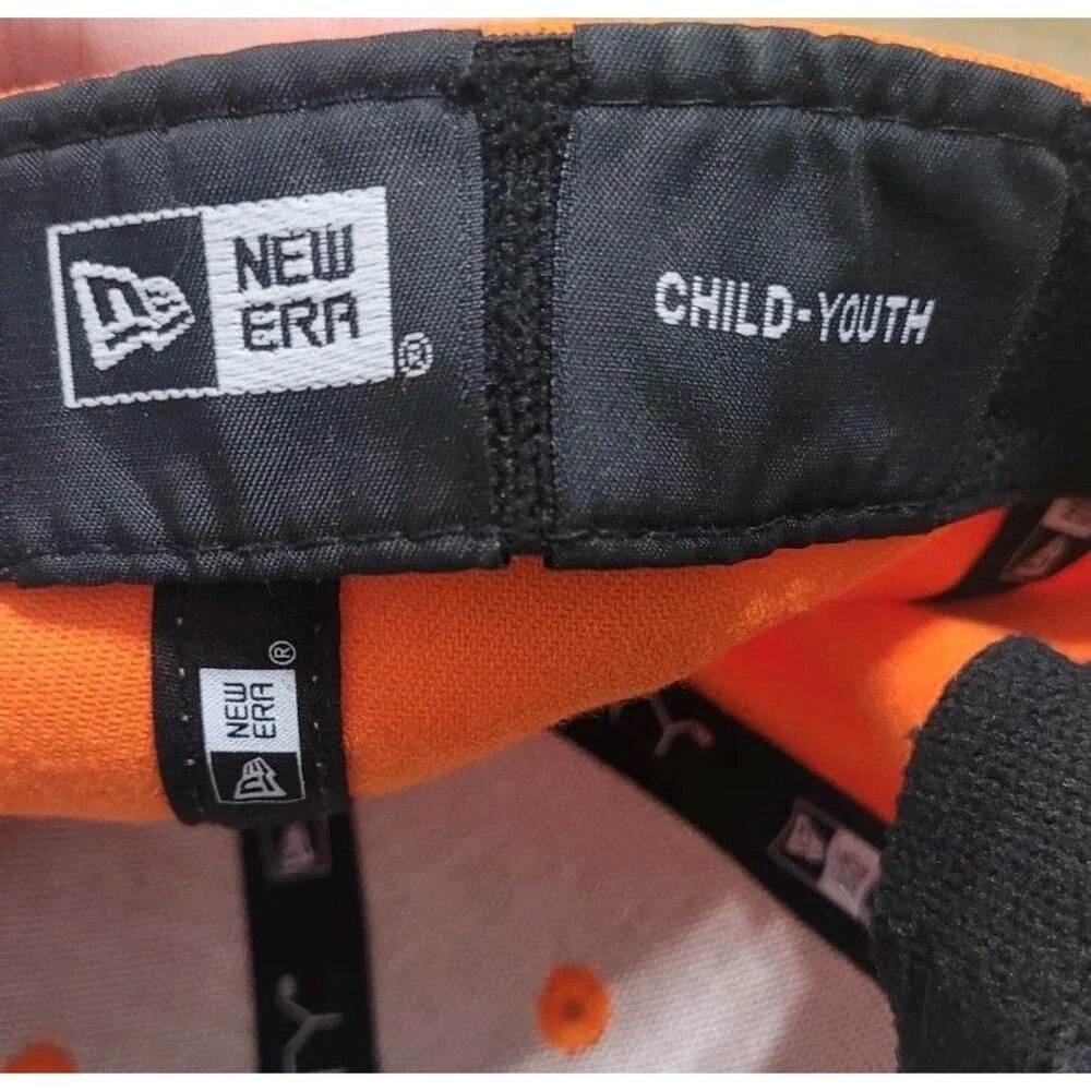 Denver Broncos NFL Hat Cap FlexFit New Era Orange 39Thirty Child Youth Logo Back